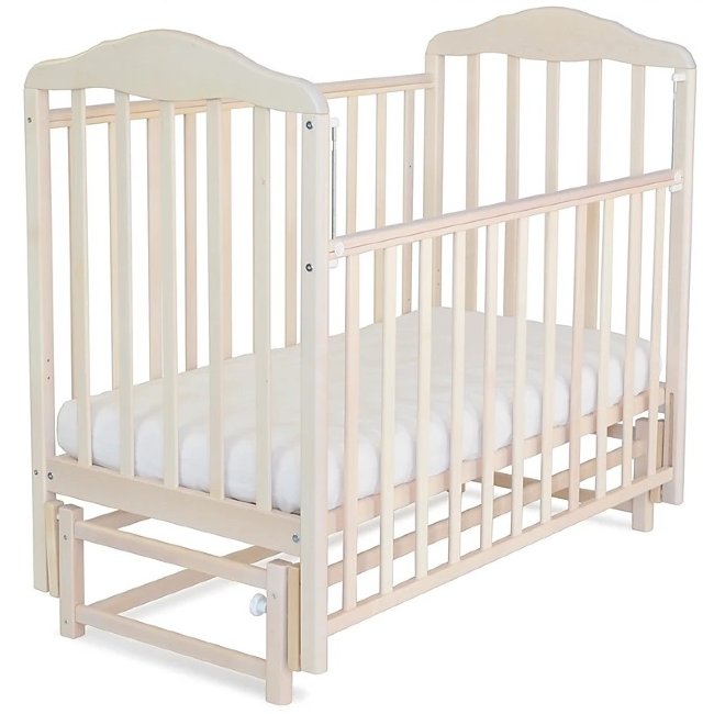 Кровать детская "Березка" продольный маятник без ящика 125005-5 береза снежная Кровать детская "Березка" продольный маятник без ящика 125005-5 береза снежная