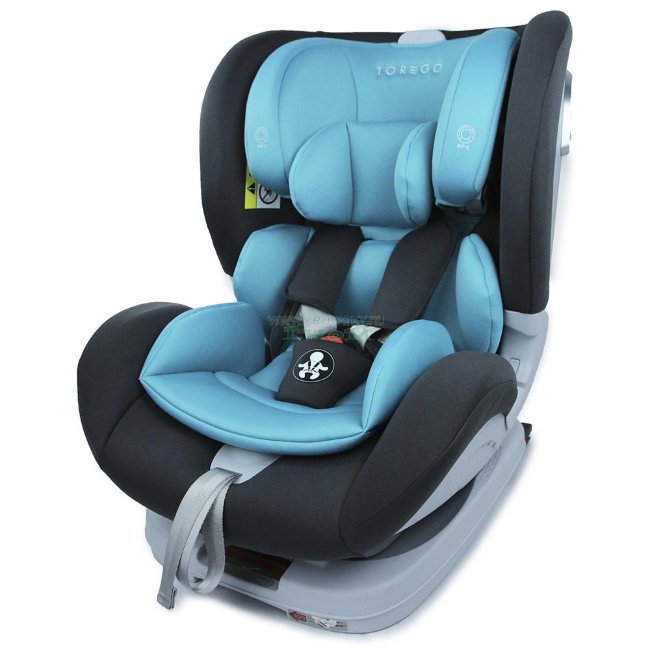 Автокресло "TOREGO" DRIVE JM05  (от 0 до 25 кг с системой ISOFIX) съемная база Серый/Бирюзовый