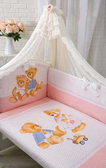 Комплект 7 предметов "Sweety Bear", Арт. 1756 розовый Комплект 7 предметов "Sweety Bear", Арт. 1756 розовый