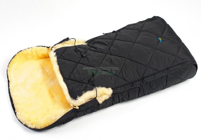 Детский меховой конверт из натуральной овчинки Ramili Baby Classic Black