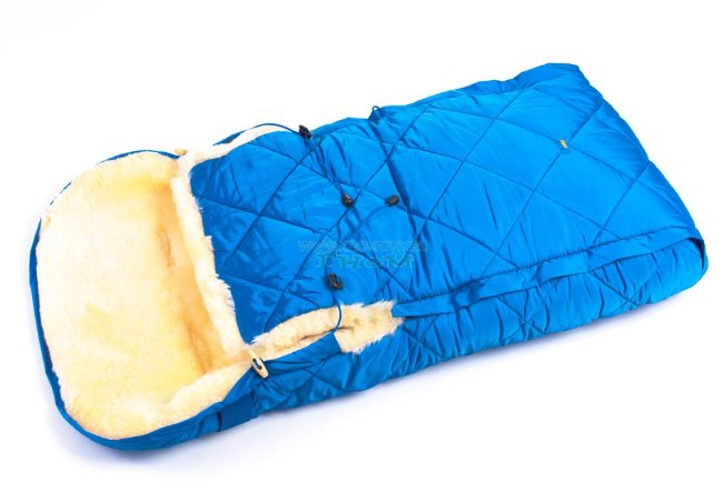 Детский меховой конверт из натуральной овчинки Ramili Baby Classic Blue