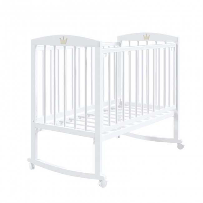Кроватка LILU-2 колесо-качалка белый Кроватка LILU-2 колесо-качалка белый